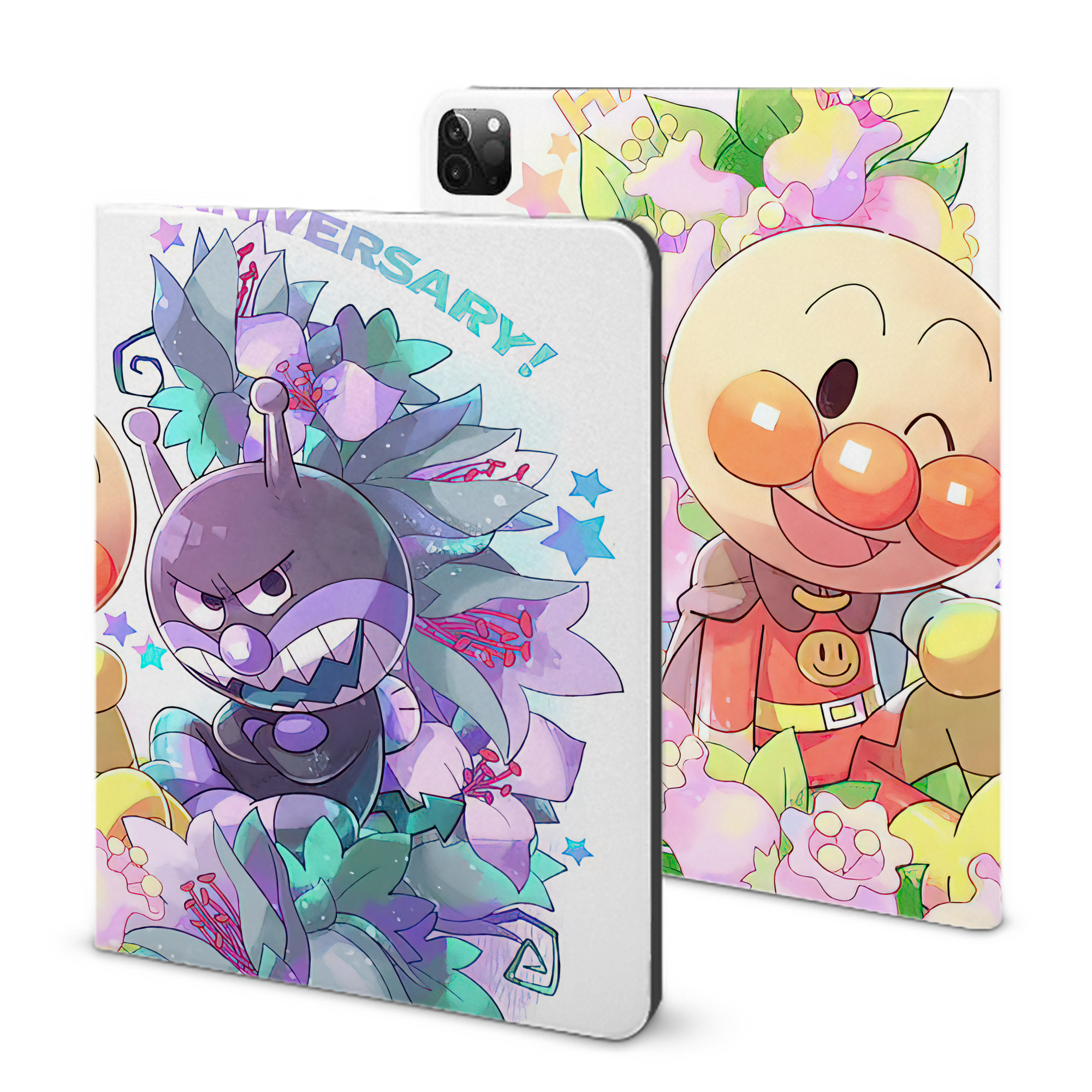 （画像用） アンパンマン Anpanman IPadケース ペンホルダー付き ブックスタイルデザイン
